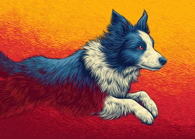 Energetic Border Collie Digital Art