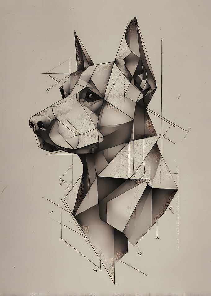 Geometric Dog Portrait