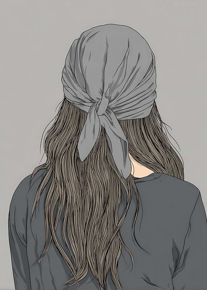 Woman with Headscarf Digital Art