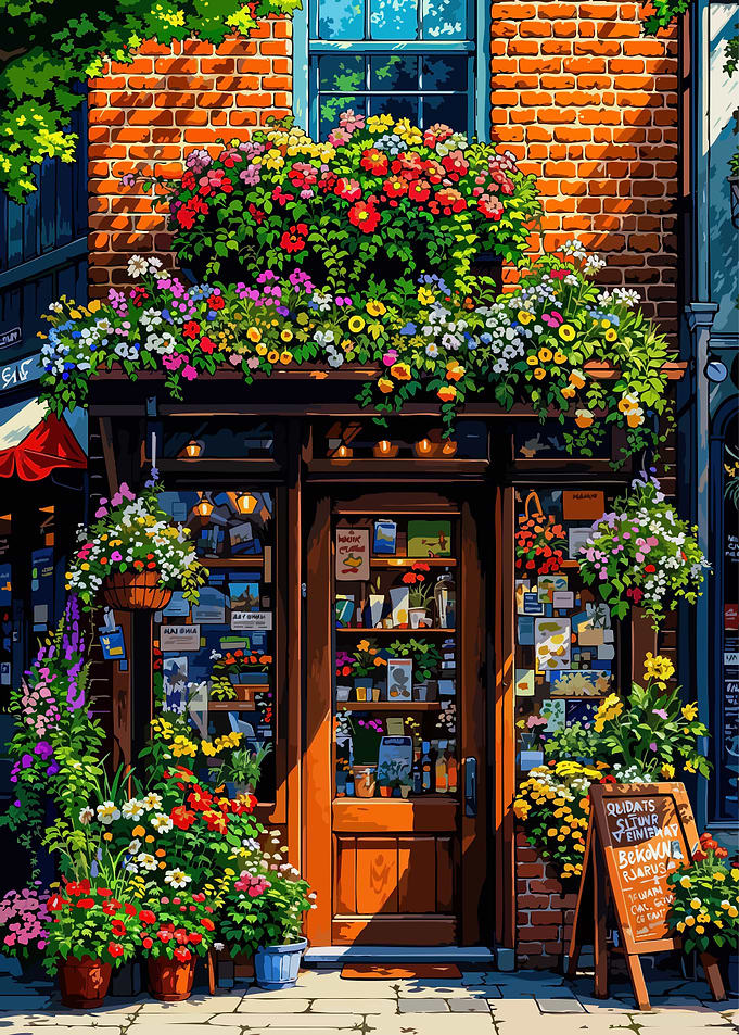 Floral Shopfront with Brick Facade
