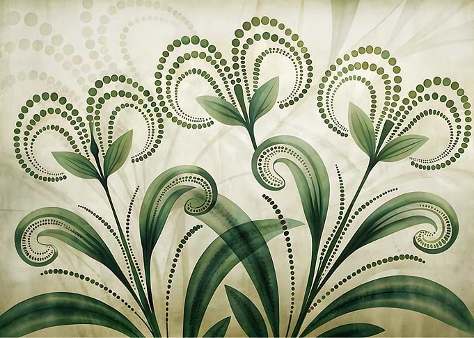 Abstract Green Floral Pattern