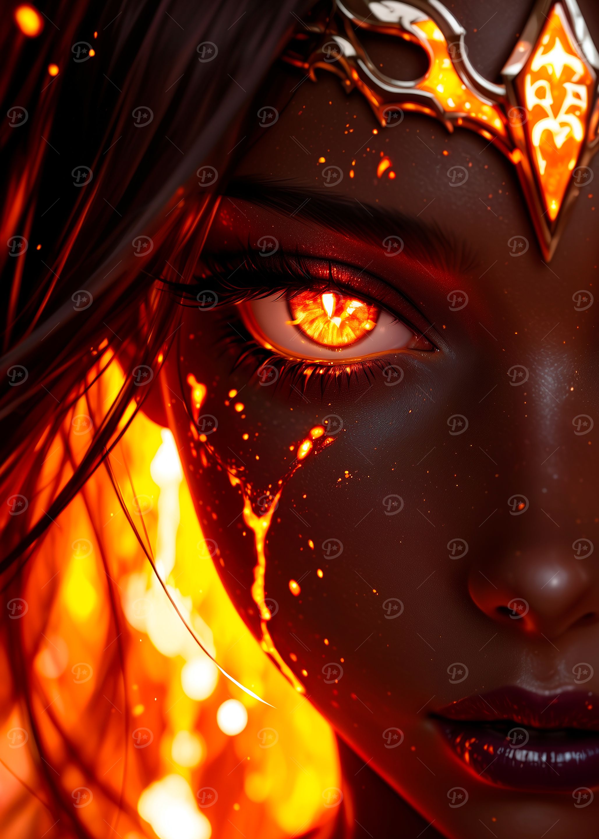 Fiery Gaze Portrait