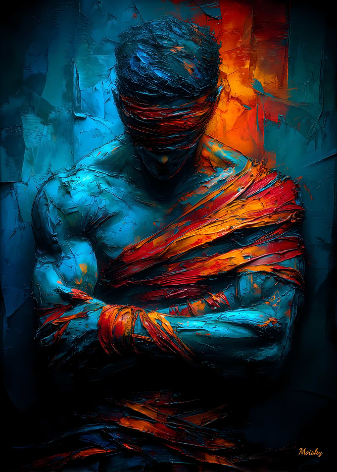 Bound by Fire and Ice – Expressionist Figure