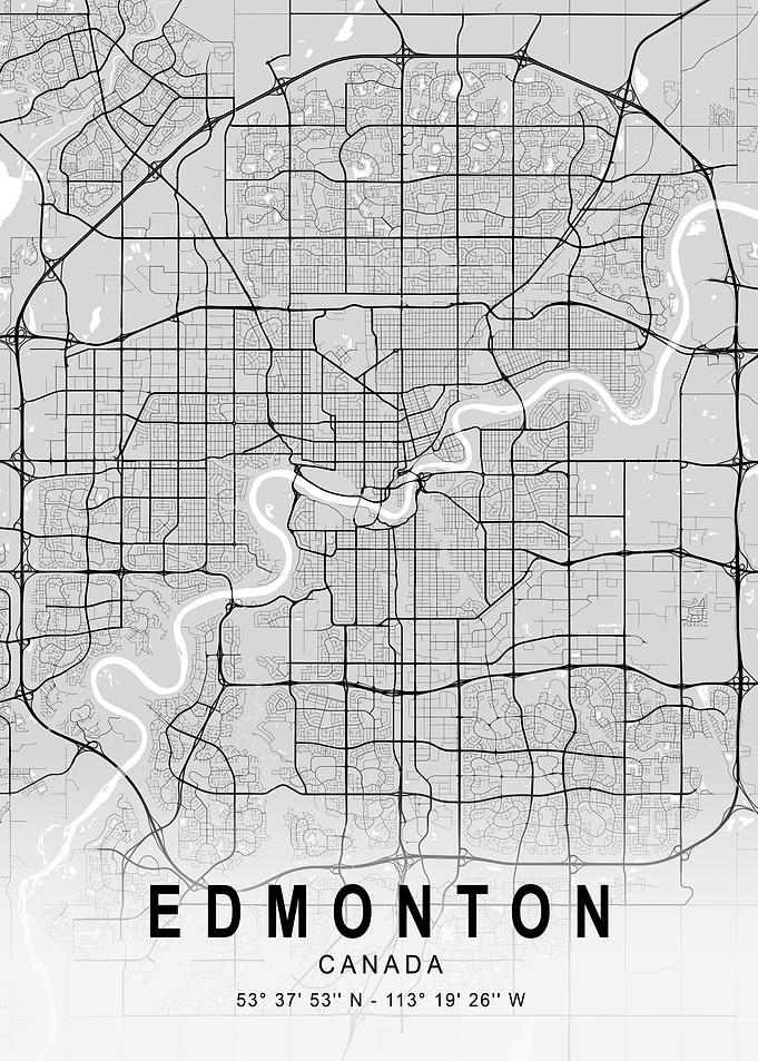 Edmonton Light City Map