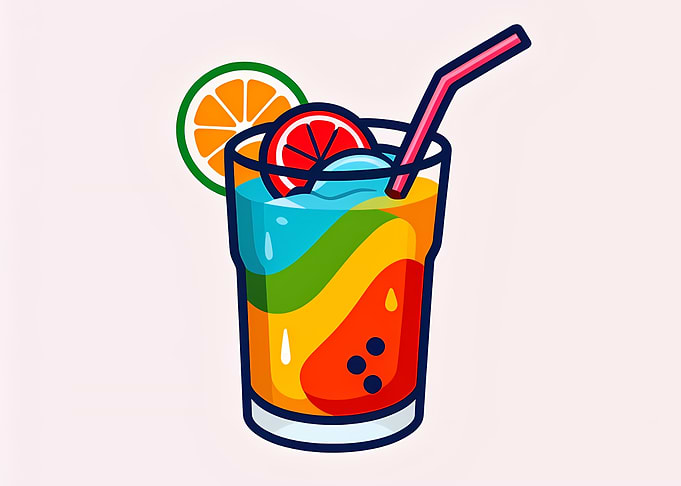 Colorful Cocktail Illustration