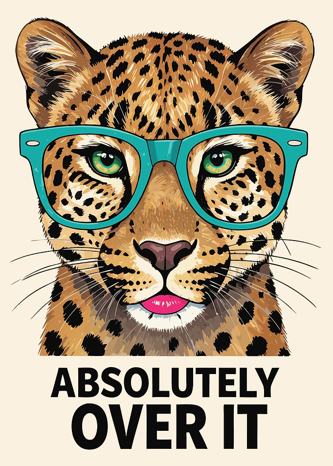 Leopard with Glasses - Absolutely Over It