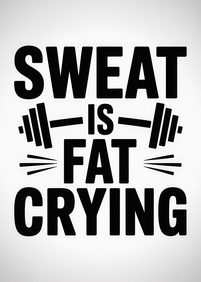 Sweat is Fat Crying Gym Motivation