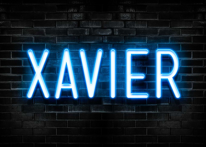 Xavier Neon Sign on Brick Wall