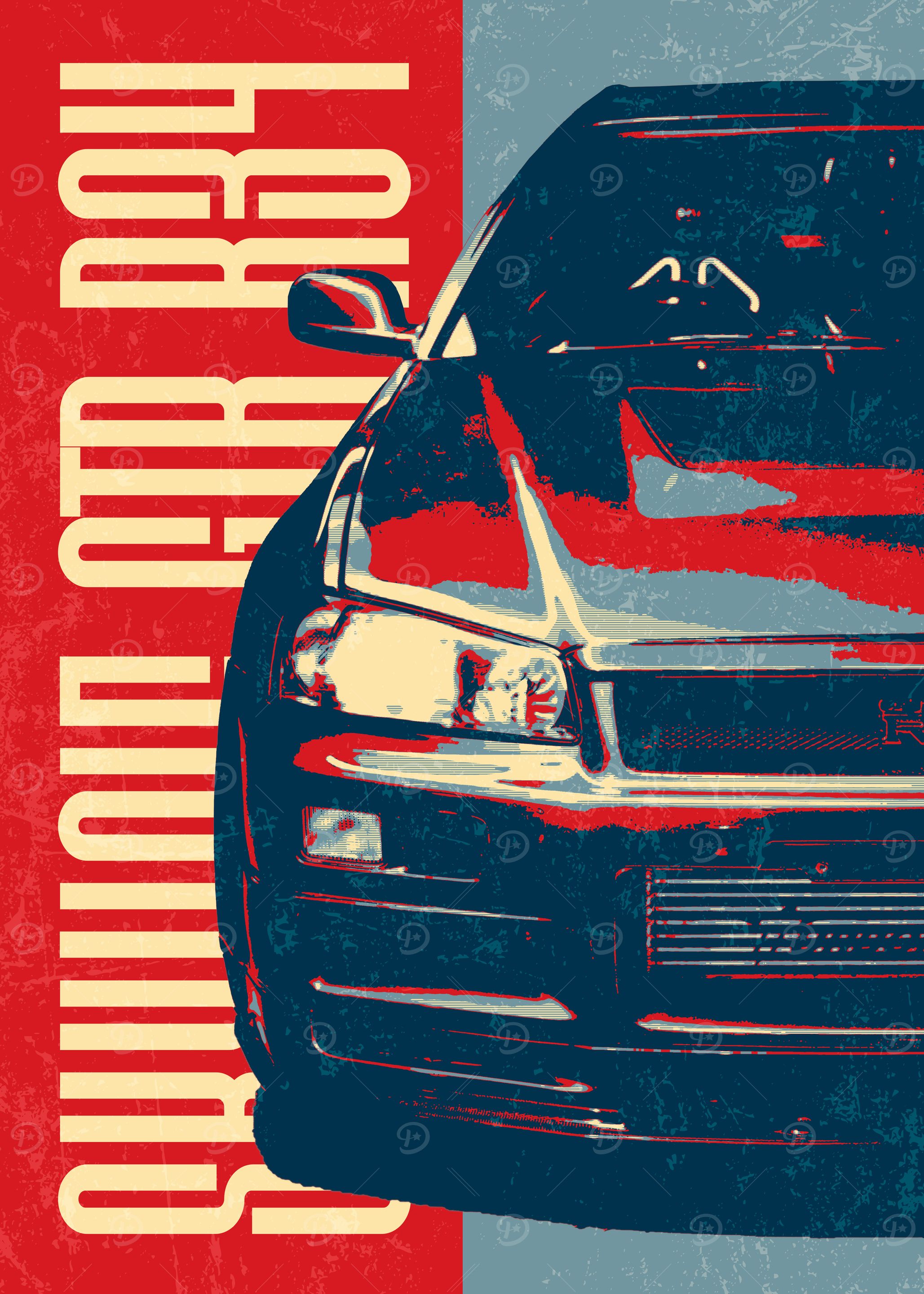 Nissan Skyline R34 front Pop Art
