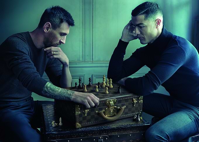 Messi and Ronaldo Chess Match