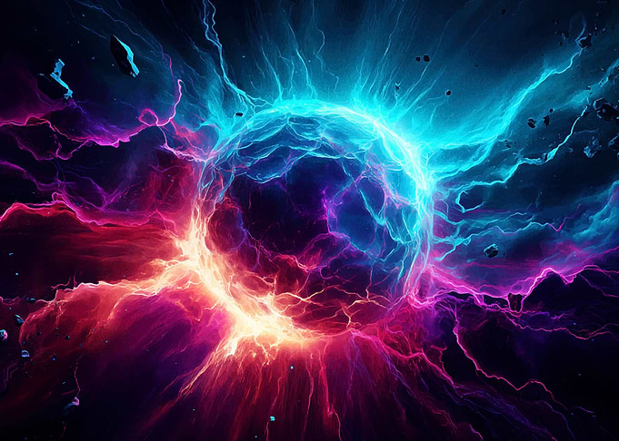 Abstract Energy Sphere with Glowing Colors
