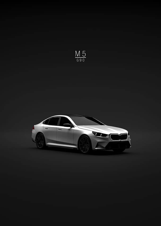 BMW M5 G90 2025 White Front