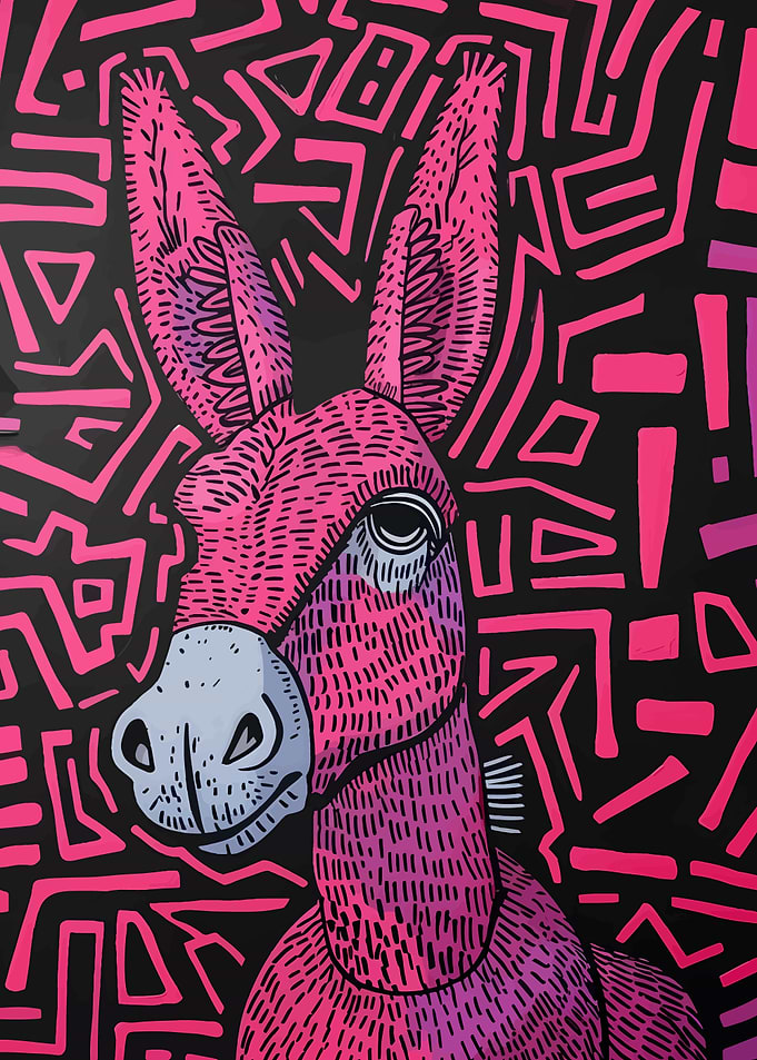Pink Donkey Pop Art