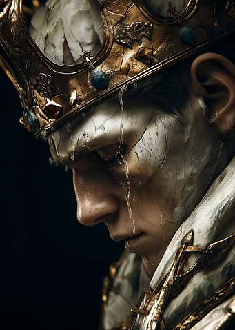 Crying King with Golden Crown