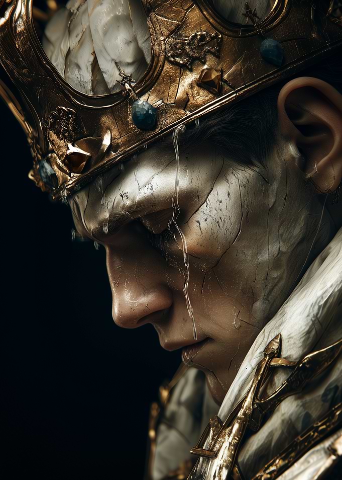 Crying King with Golden Crown