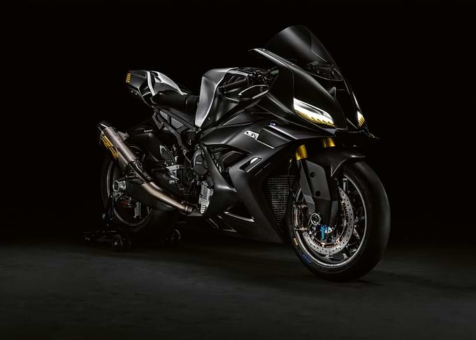 Sleek Black Motorcycle Studio Shot
