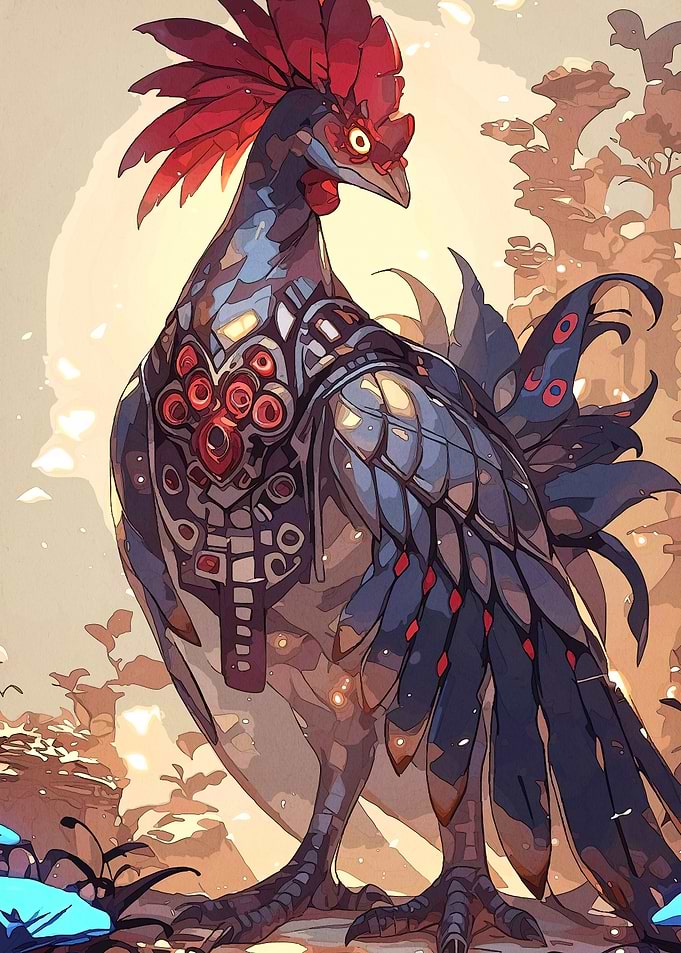 Stylized Rooster Animal