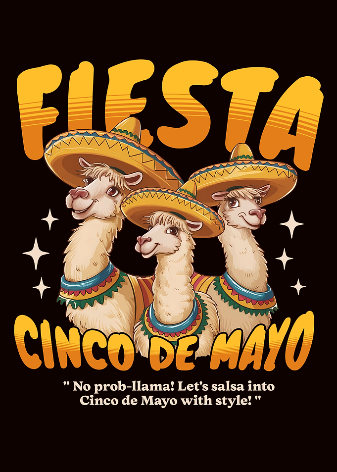 Fiesta Cinco de Mayo Llama Illustration