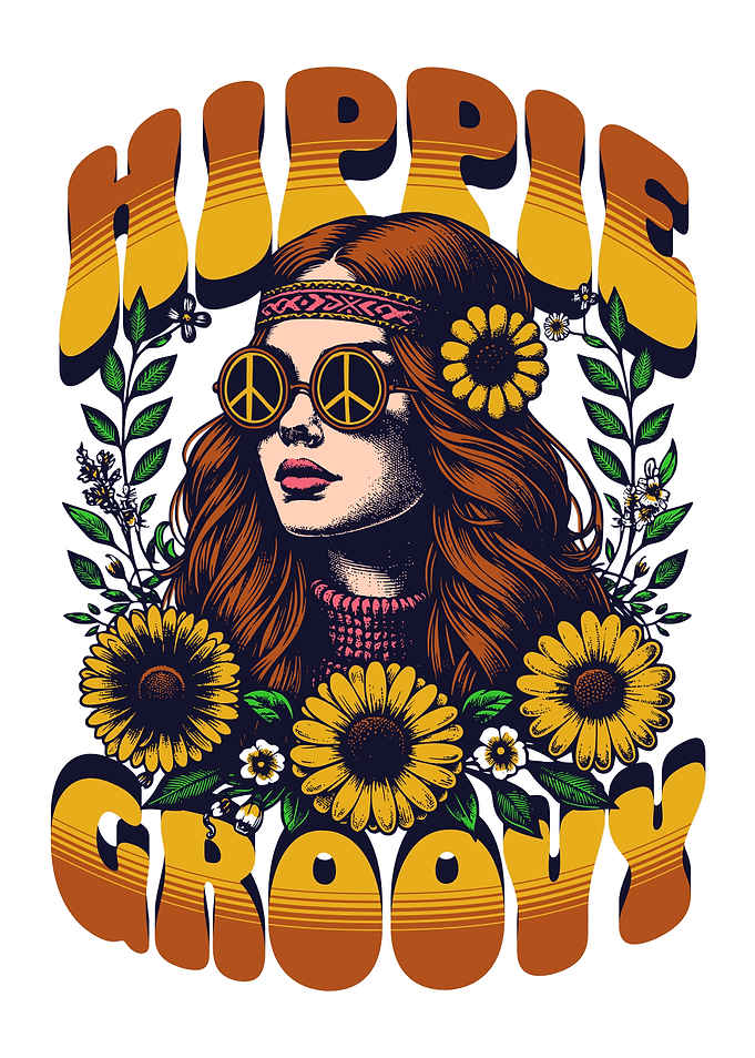 Hippie Groovy Illustration
