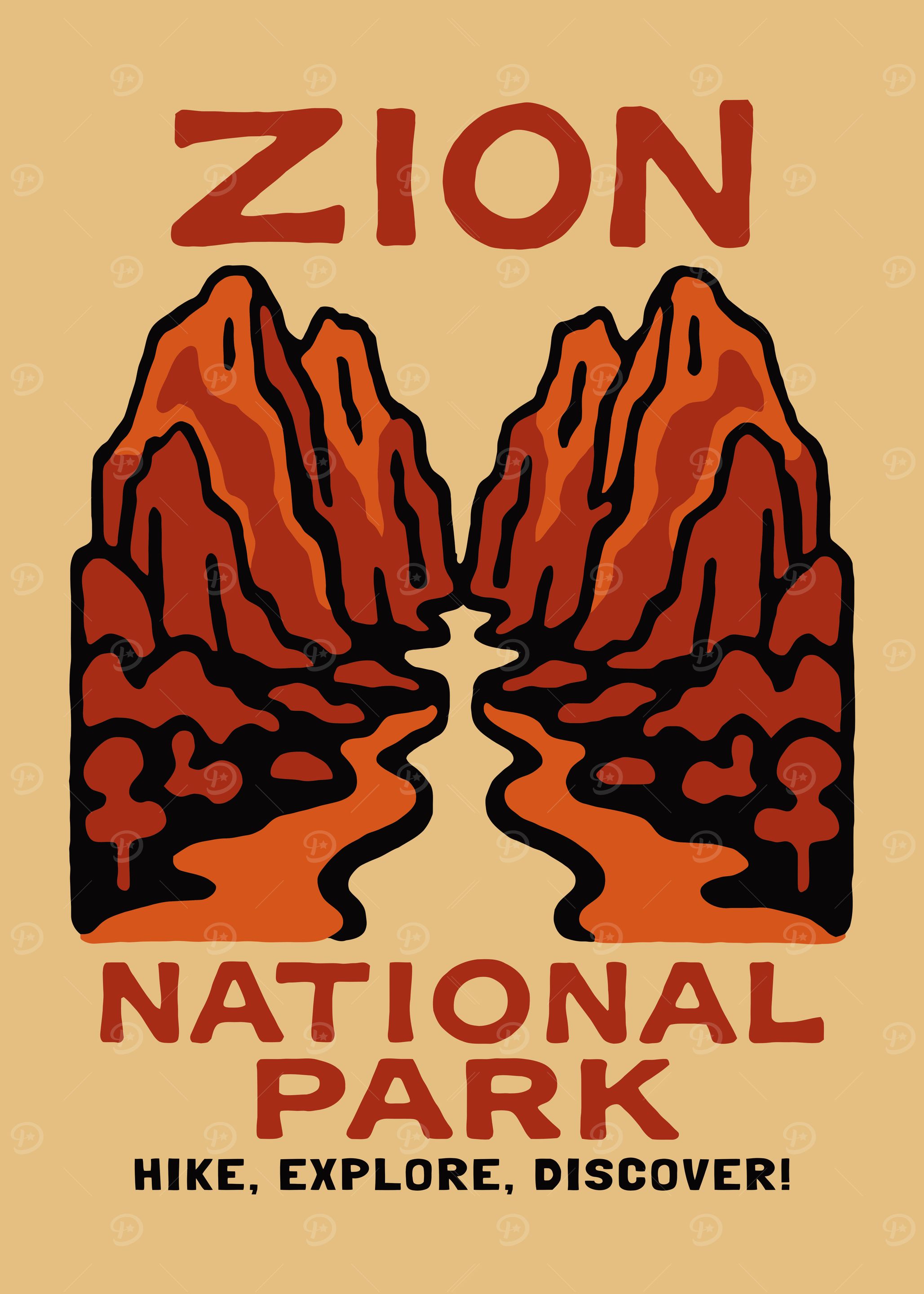 Zion National Park Travel Poster