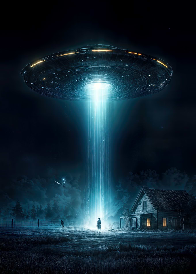 UFO Abduction Scene