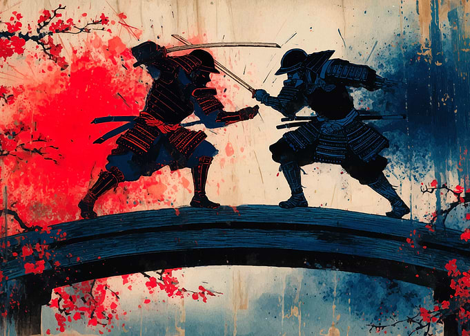 Samurai Duel on Bridge