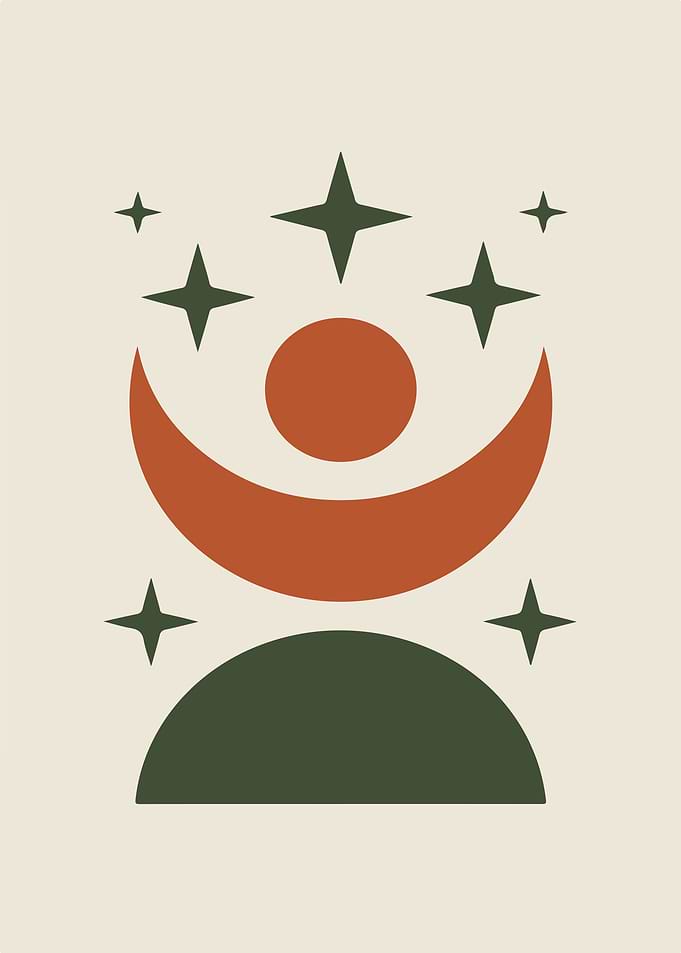 Abstract Moon and Stars