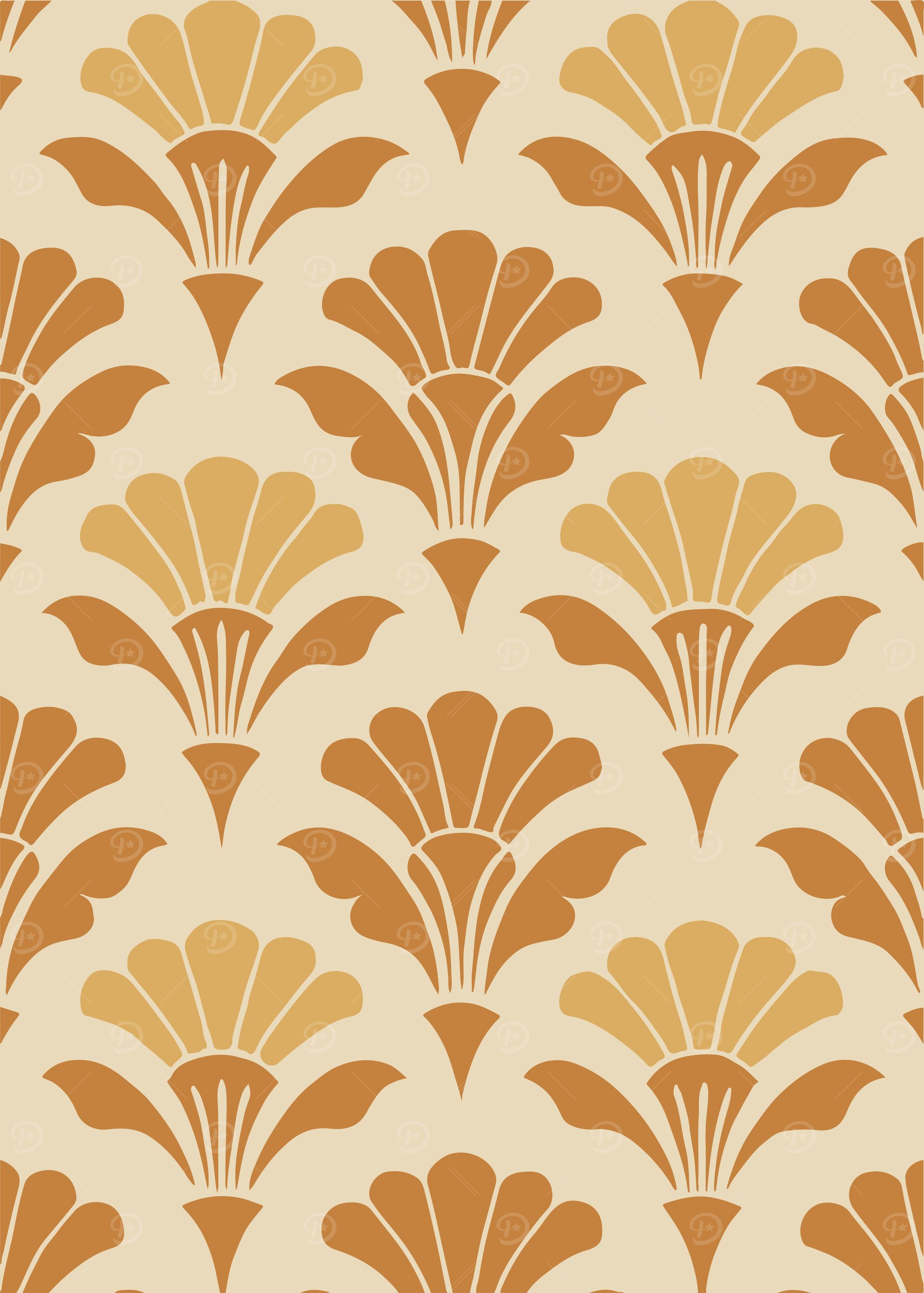 Floral Pattern in Brown and Beige