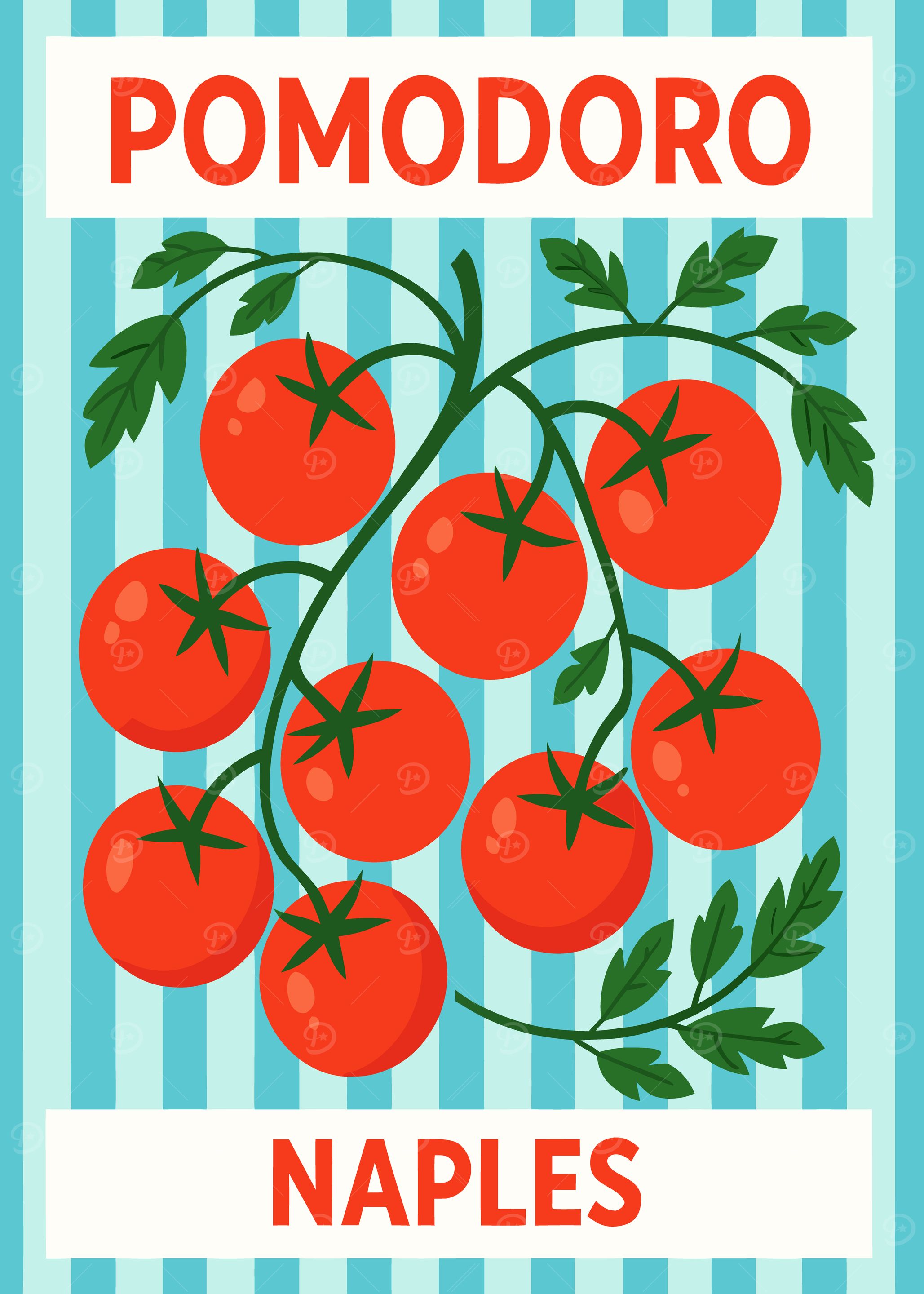 Pomodoro Naples Tomato Plant Illustration
