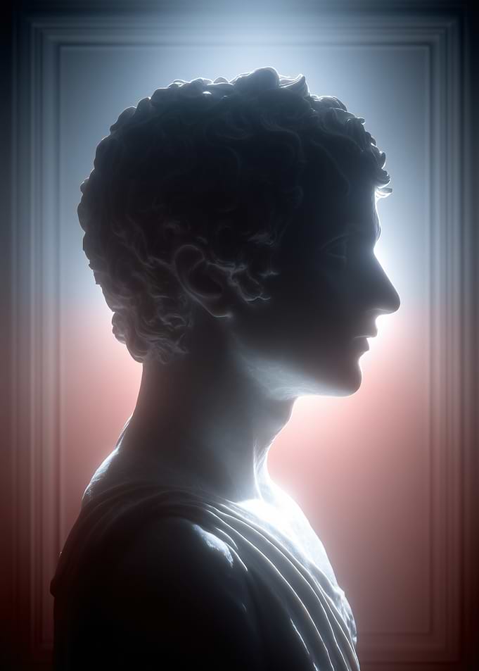 Classical Bust Profile with Dramatic Lighting