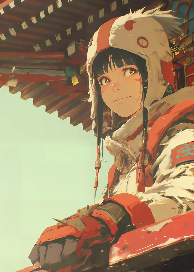Anime Girl with Hooded Outfit