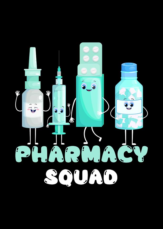 Pharmacy Squad Cartoon Illustration