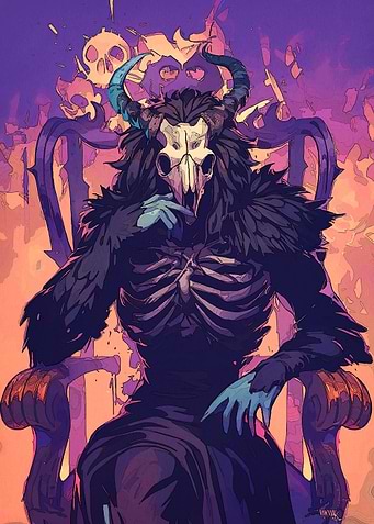 Skull-faced figure