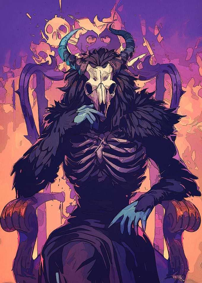 Skull-faced figure