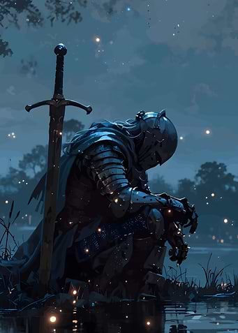 Knight in Armor by the Water