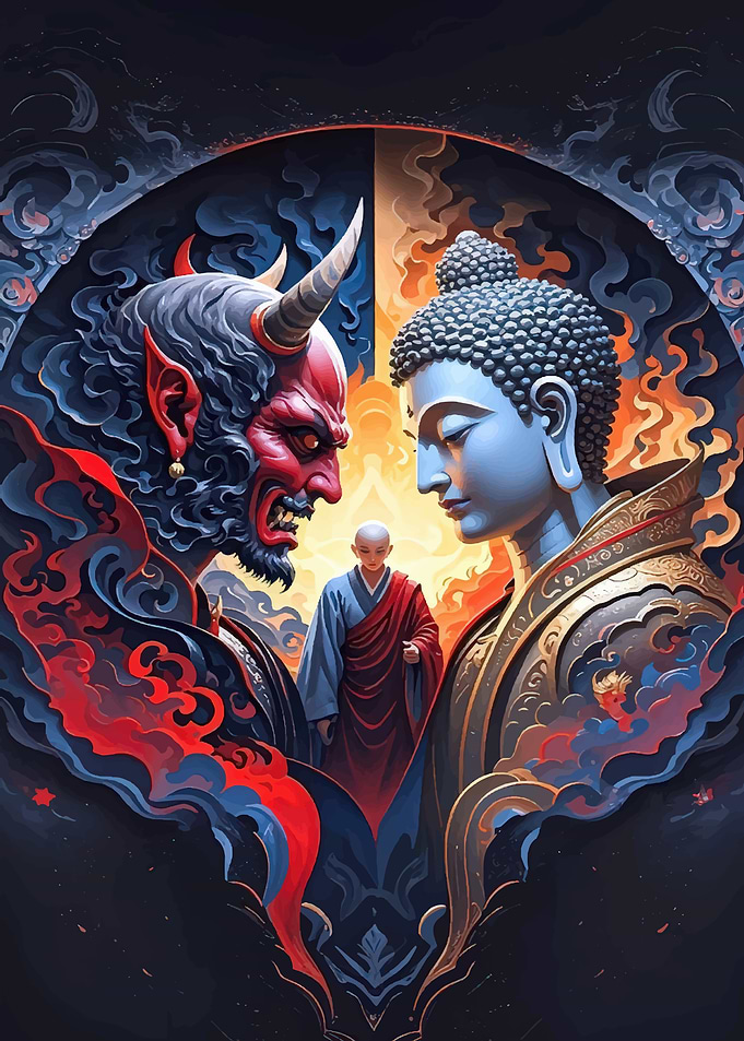Buddha versus Demon