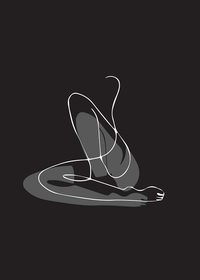 Minimalist Erotic Woman Line Art