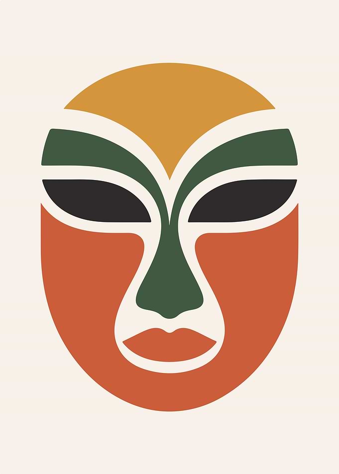 Abstract Face Mask Art