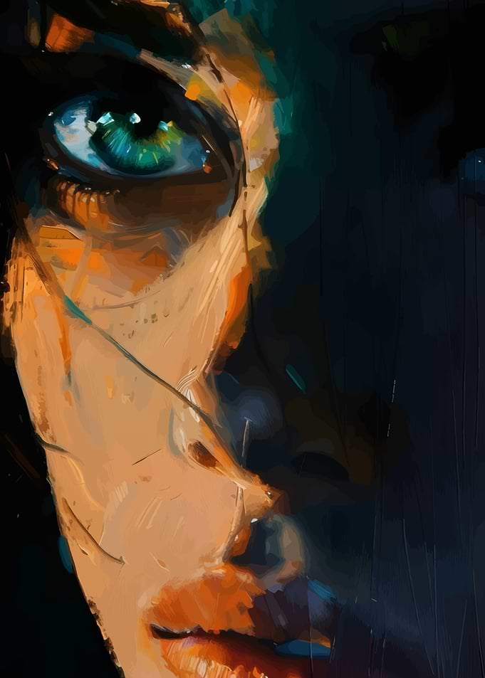 Abstract Portrait with Emerald Eye