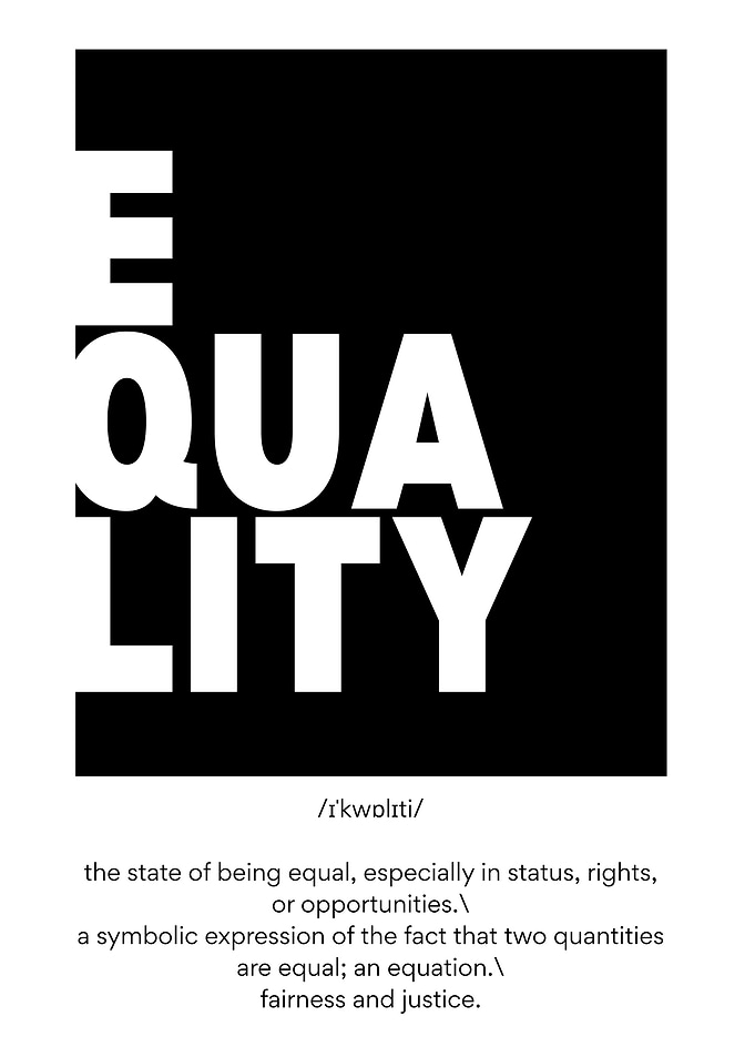 Equality Definition Black and White Poster