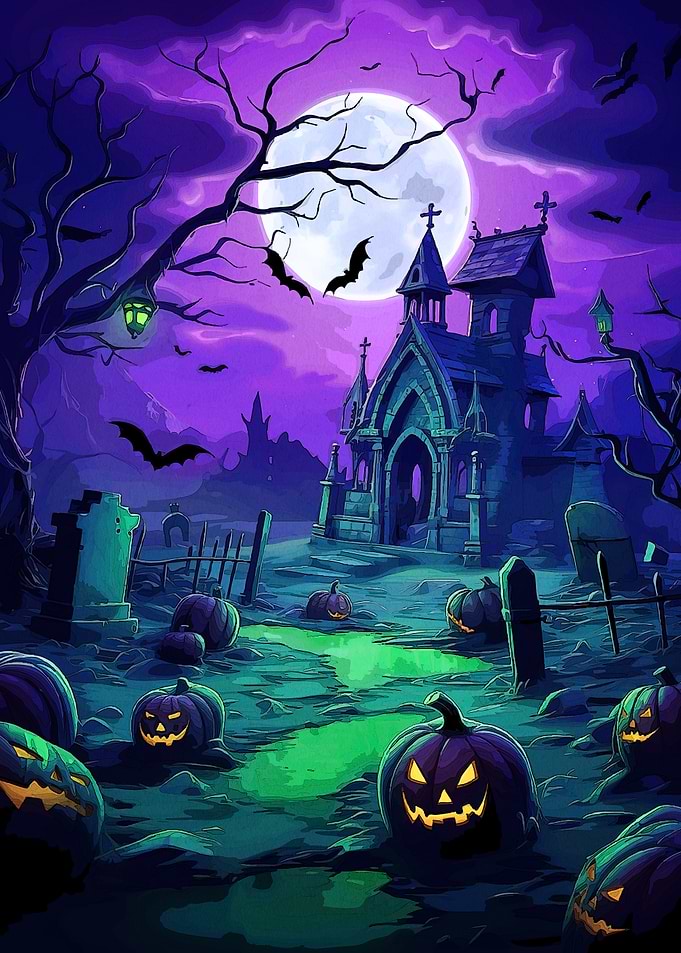Halloween Night Cemetery