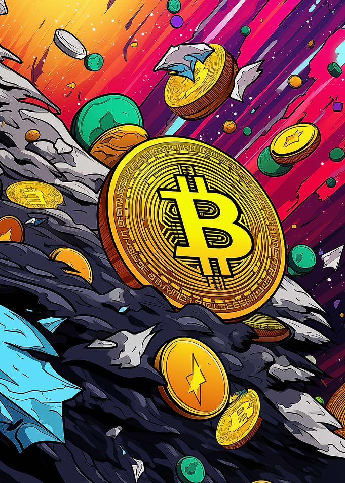 Bitcoin Crypto Comic Art