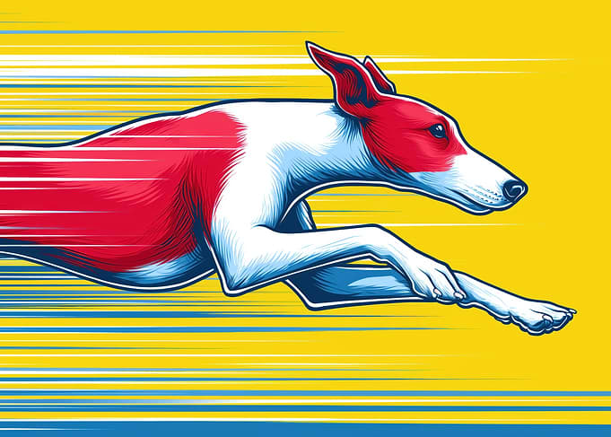 Running Dog Speed Illustration