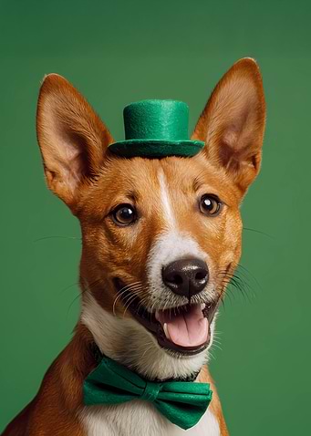 Dog with St. Patrick's Day Outfit