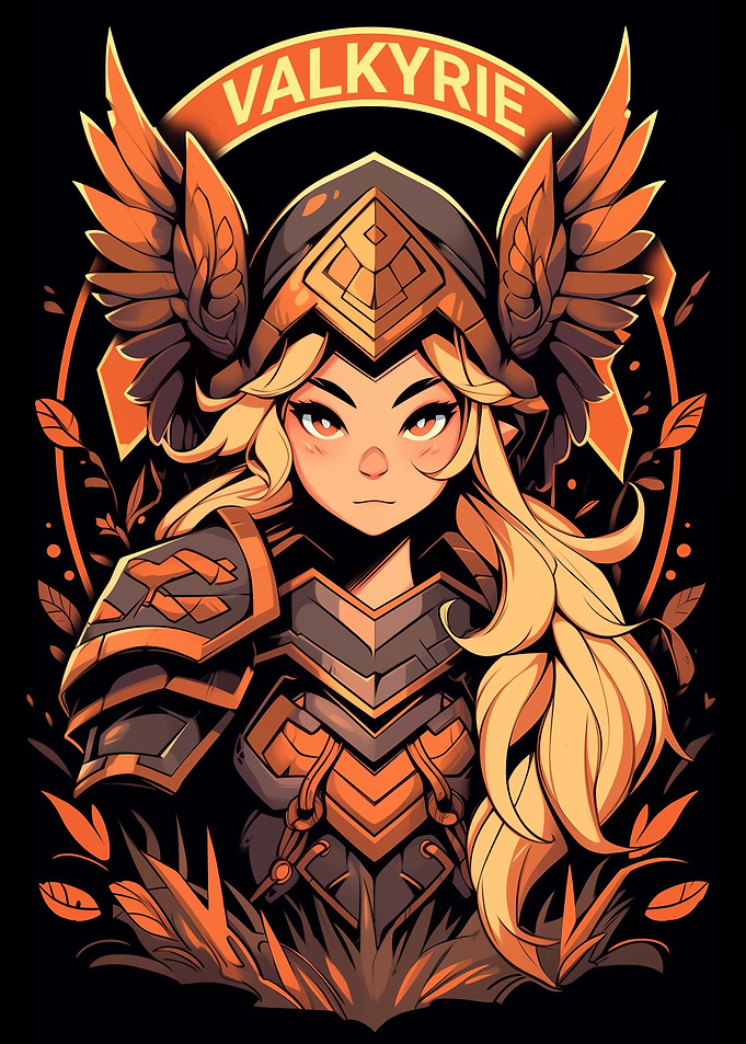 Valkyrie Warrior Digital Art Portrait