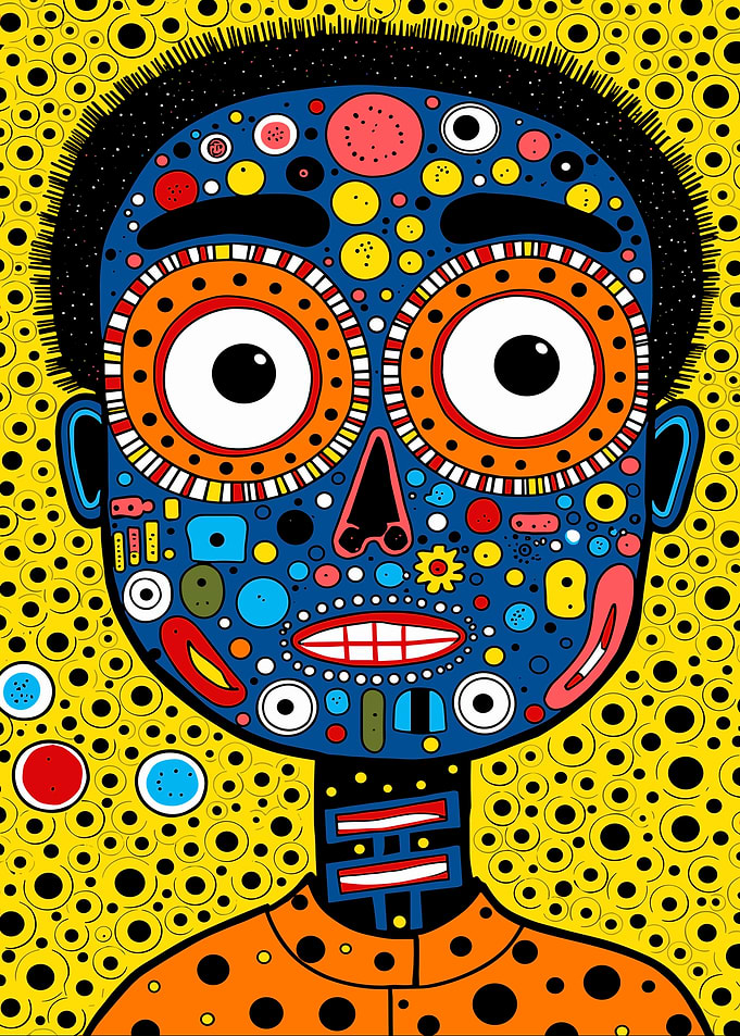 Abstract Portrait with Polka Dots