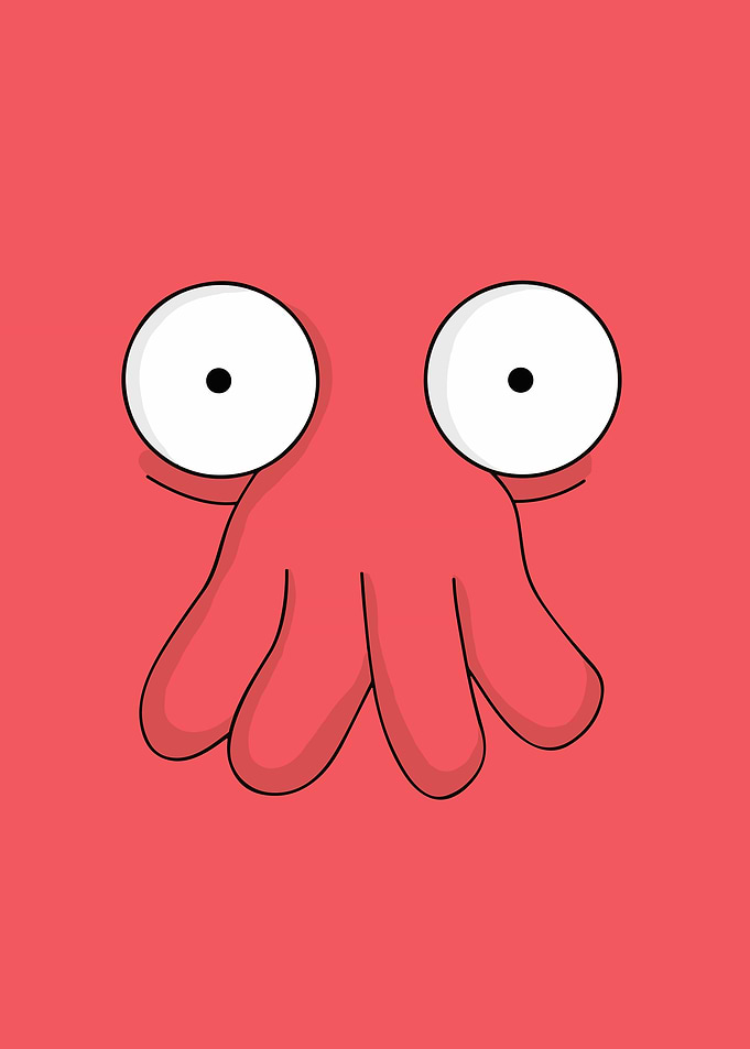 Futurama Zoidberg Minimalist Portrait