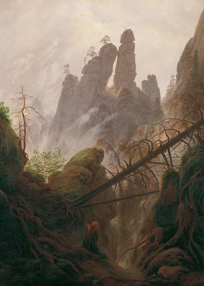 Misty Mountain Landscape Painting
