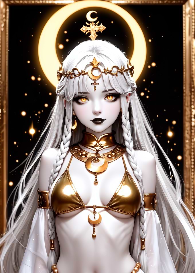 Anime Girl with Golden Accessories