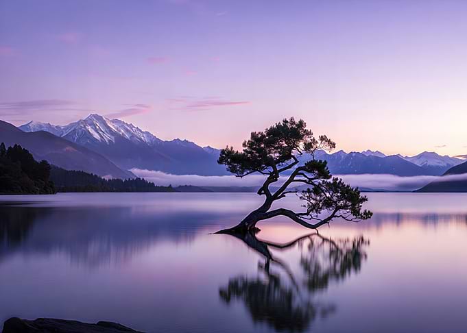 Lone Tree in Lake Wanaka, New Zealand